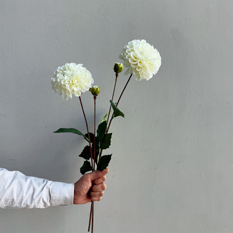 Artificial Moisturizing 2Head Dahlia Real Touch Flowers Bridal Bouquet Wedding Decoration Party Floral Home Decor Dahlia