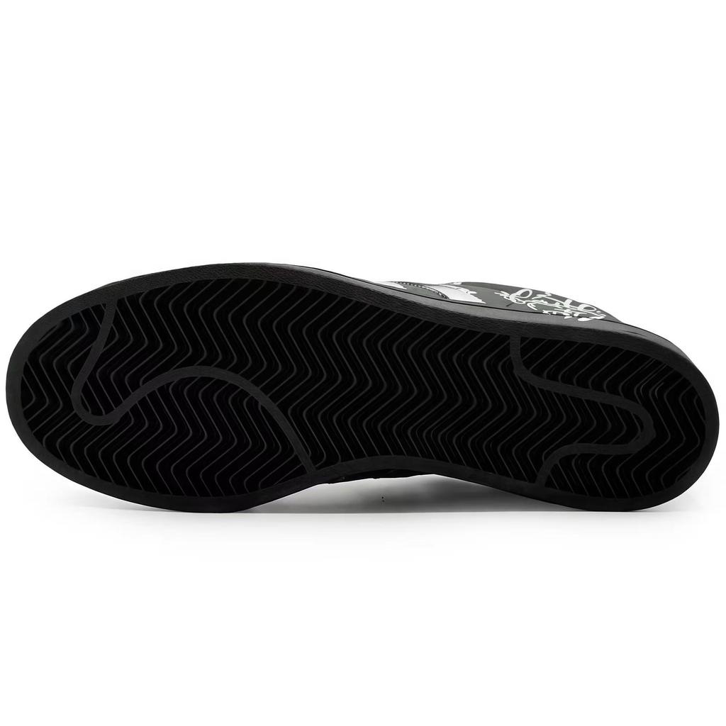 adidas Originals Superstar 2 Zapatos de Skate de Cuero Caña Baja Unisex Negro Plata JI0079(Equipo1284-S)