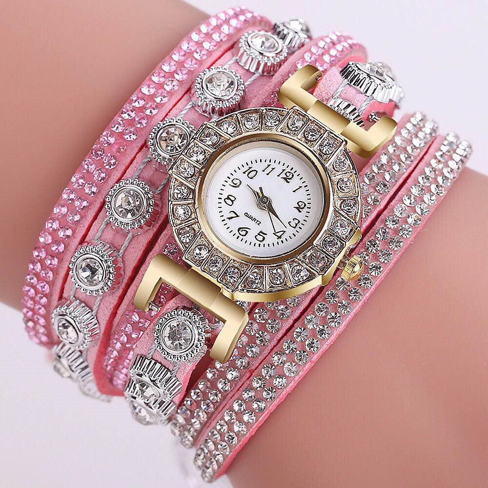 Ladies Watch, Korean Fleece Wrapped Bracelet Watch With Diamonds Wrapped Watch Accessories