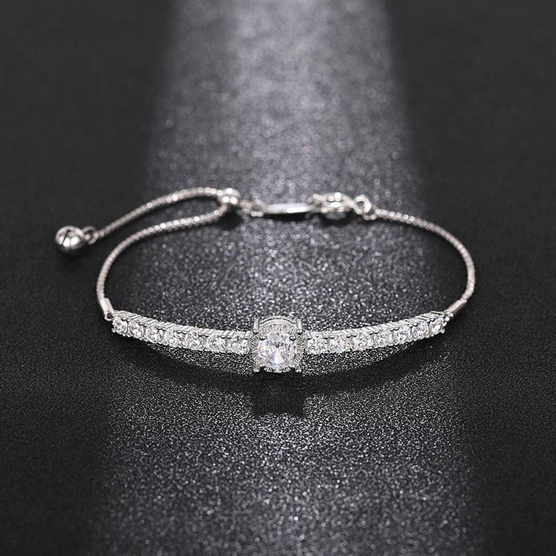 CAOSHI Delicate Adjustable Bracelet for Women Two Color Available Cubic Zirconia Daily Wearable Jewelry Shiny Party Accessories