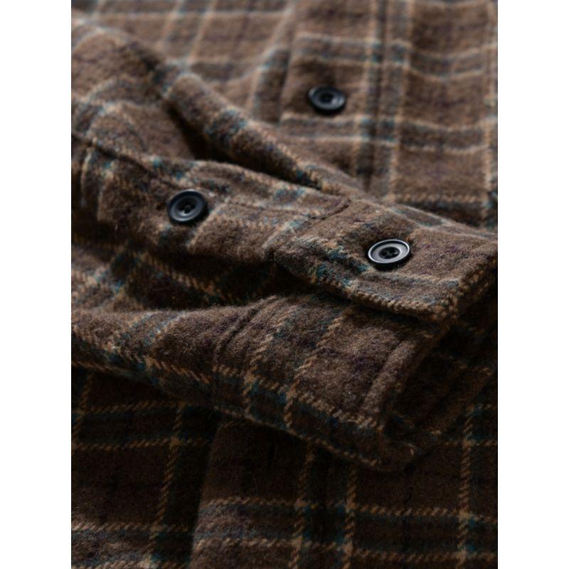 Autumn and Winter Brushed Woolen Gingham Men's Clothing Long Sleeve Shirt Coat Japanese-Style Retro Men Casual Shirt Thickened New