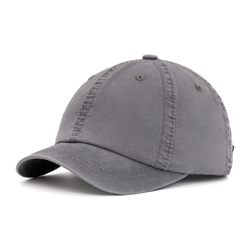 Summer Short Brim Baseball Cap Retro Solid Color Cotton Cap Men Sun Hat