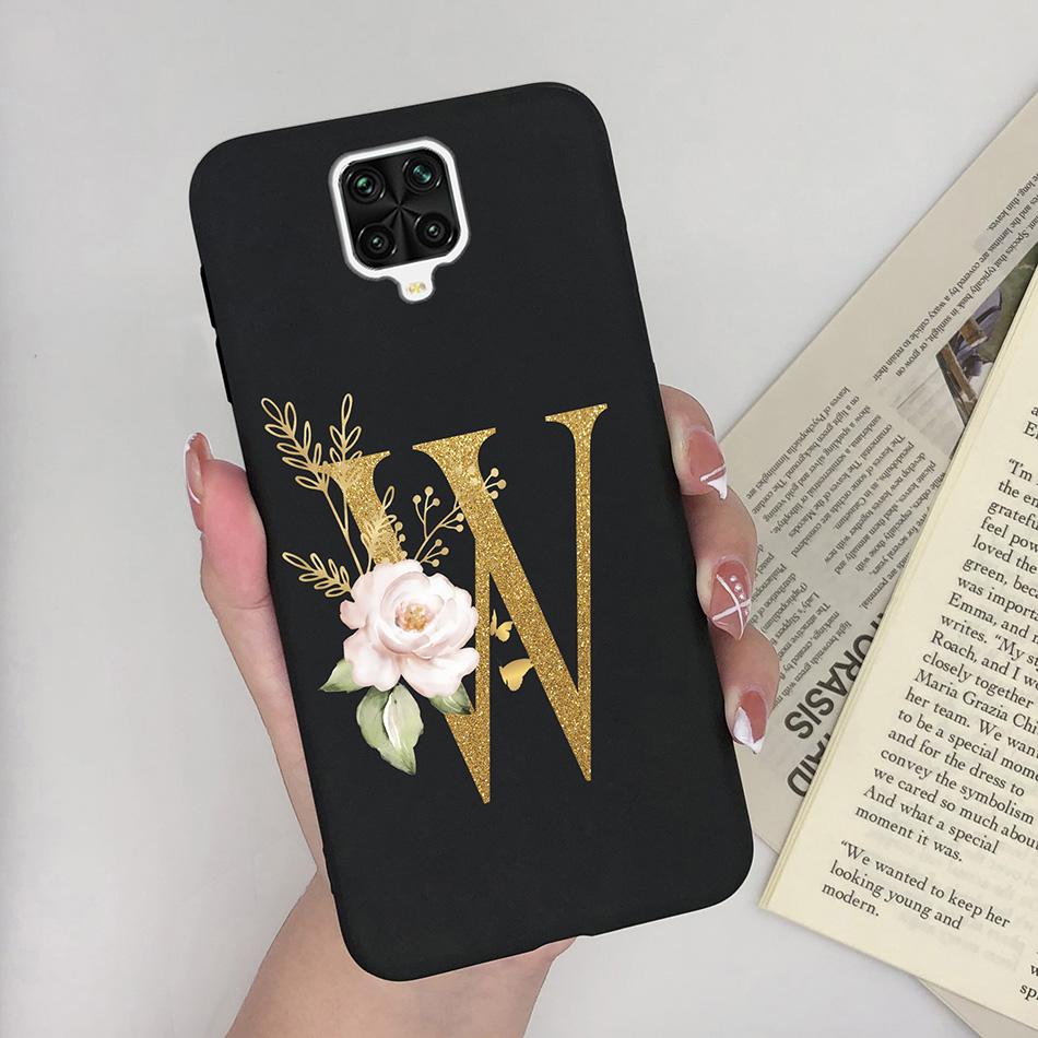 For Xiaomi Redmi Note 9 Pro Case Flowers Letters Silicone Soft TPU Back Cover For Xiomi Redmi Note9 Pro 6.67'' M2003J6B2G Case