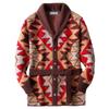 Men's Retro Jacquard Knit Lace-up Sweater Coat - Mid-Length, Thickened SY0072