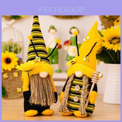 Adorable Knitted Bee Festival Gnome Doll With Antennas For Home Decoration