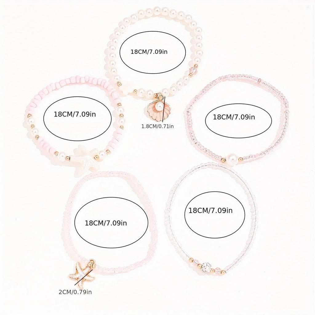 Elegant Ocean-Inspired Starfish Pearl & Rhinestone Beaded Bracelet Set