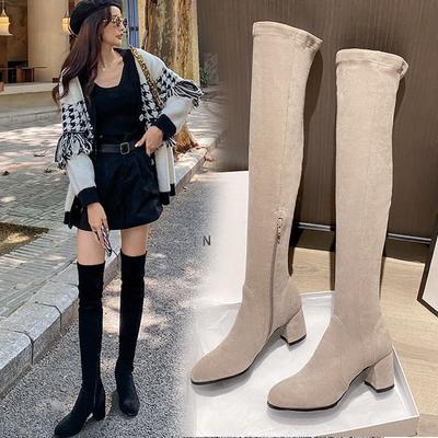 New High Boots Female Winter Boots Women Over The Knee Boots Stretch Sexy Bootas Khaki Women Bootas Zlah Women Shoes
