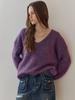 MAXZA V-Neck Loose Fit Knit & Shawl Set
