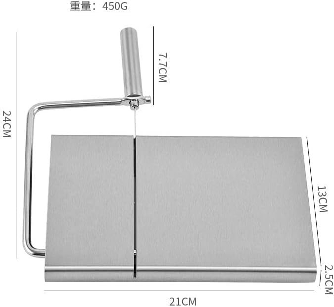 Gugrida Cheese Knife Cheese Cutter and Cheese Cutter Cheese Cutter with Bulk Cheese Cutter Plate with 5 Alternative Wires Stainless Steel Precision