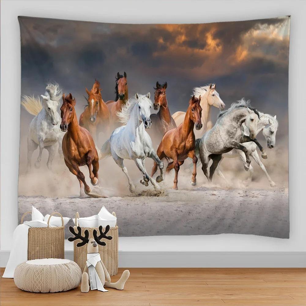 

Декоративный гобелен с бегущей лошадью, домашний декор для стен, гостиной, офиса, гобелен 200x150cm