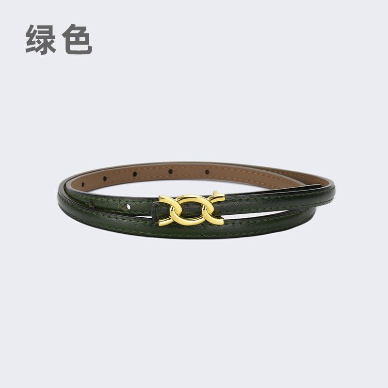 Vier Jahreszeiten Verfügbar Neuer Damen Dünner Gürtel Dekoration Anzug Mantel Mit Kleid, Rindsleder Dünner Gürtel Schlicht Und Modisch