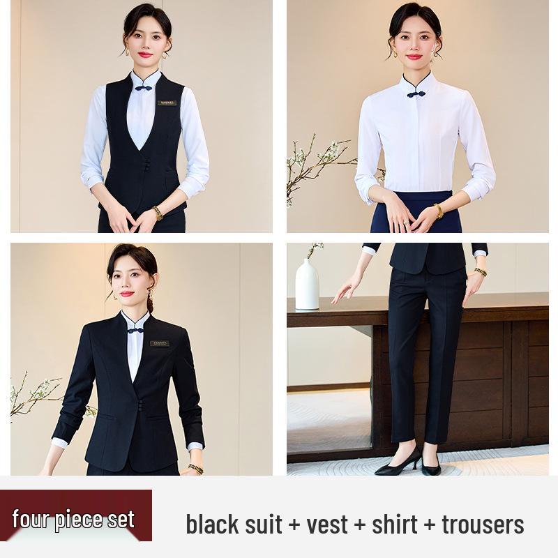 High-End Women's Workwear Set: Business Suit, Hotel Reception, Flight Attendant, Beauty Salon Uniform
