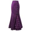Gothic Dark Style Jacquard Fishtail Skirt with Lace-up Design for Women