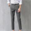 Men Suit Pants Solid Color Classic Slim Fit Straight Pattern Mid Waist Business Trousers Office Clothes