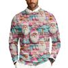 Men's Christmas Printed Crewneck Long Sleeve Ribbed Knit Pullover Sweater | Relaxed Fit Casual Business Knitwear For Holiday Parties & Daily Wear