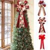 Weihnachtsbaum Großer Roter Spitze Leinen Karomuster Schleife Handgemacht Geschenkbox Verpackung Dekorative Große Schleifen Silvesterparty Hochzeitsdeko