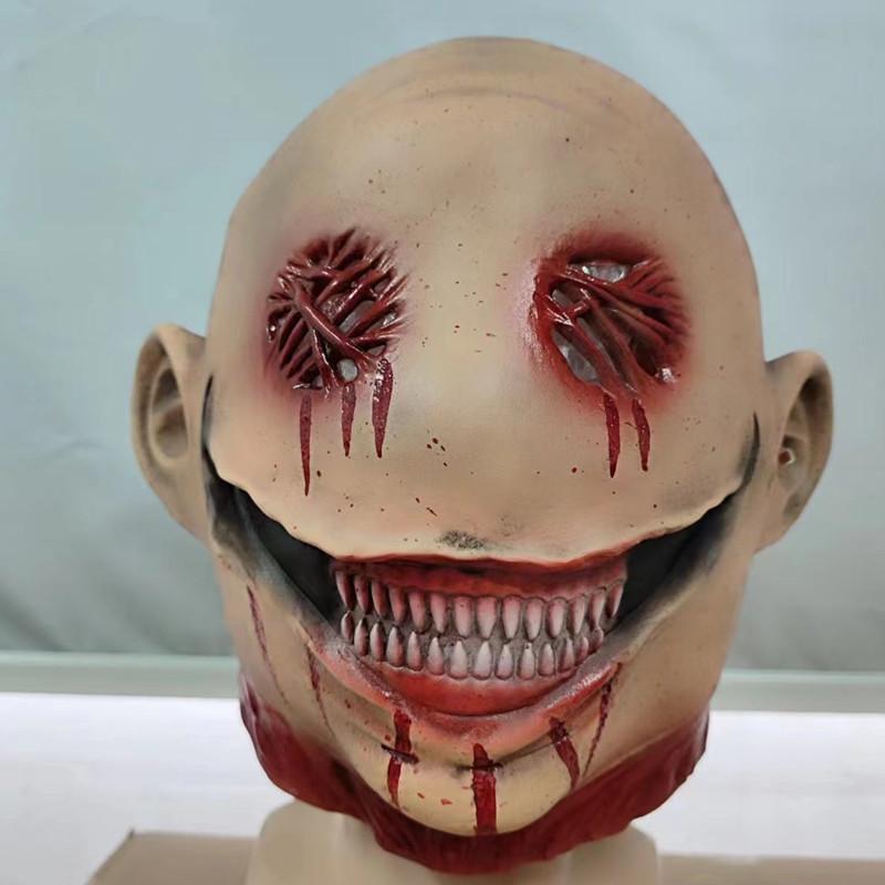Mask Halloween Haunted With Blood And Sharp Teeth For Ghostly Play Costume