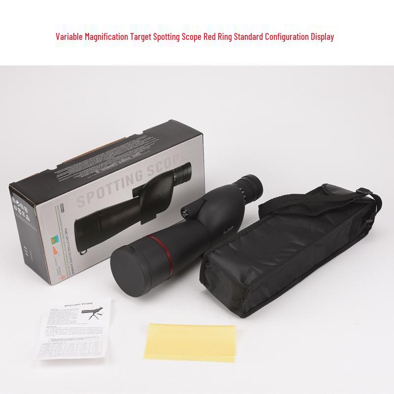 Pleasant Eye 25-75X60 HD Birdwatching Scope, High Magnification Black Telescope with Right Angle Green Film