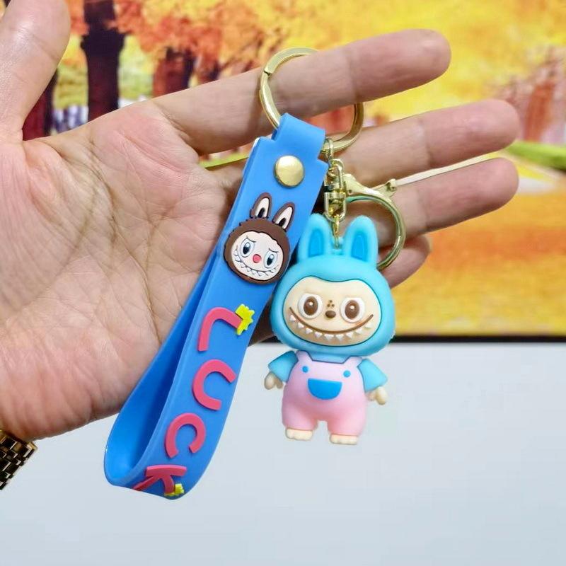 Colorful Cartoon Pvc Sheep Keychain Adorable Soft Keyring for Bags and Cars