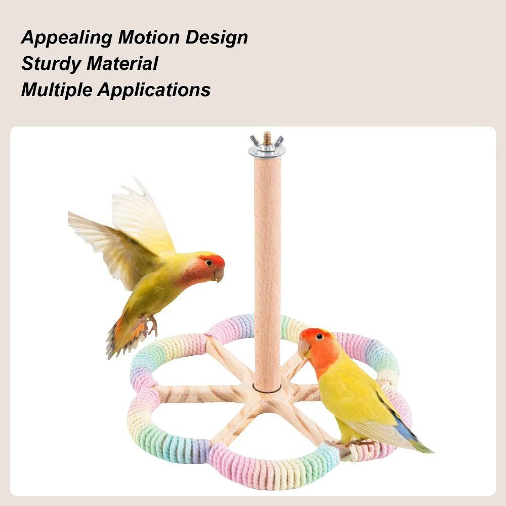Comfortable Grip Rotary Tabletop Bird Perch Birds Grinding Perch Holder  Bird Cage Accessories