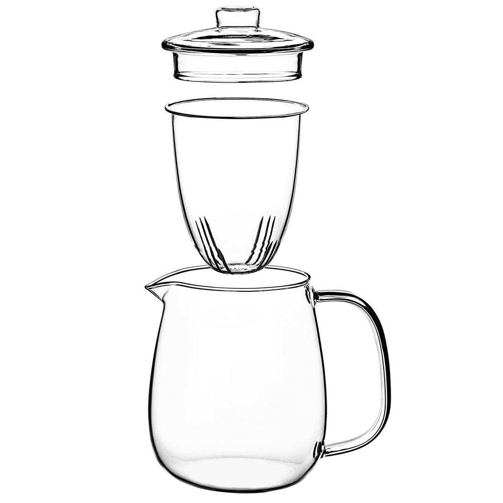 KADAX Glaskanne für Tee 600ml Kräuteraufguss Einsatz mit Aufguss