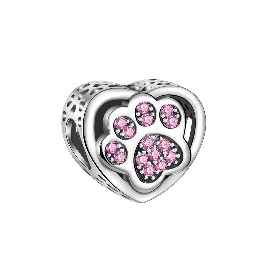 Copper Metal Black Cat Collection Charm Bead Components Bead Components Paw Print Pendant Bead Component Compatible With Authentic Original Do It