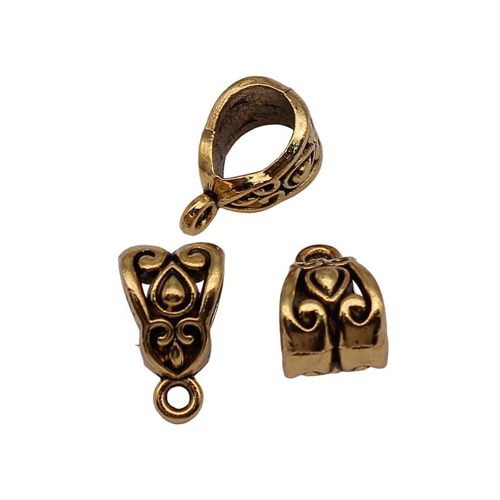 Antique Twisted Pattern Bail Connectors For Charm Attachments Craft Jewelry Accessories