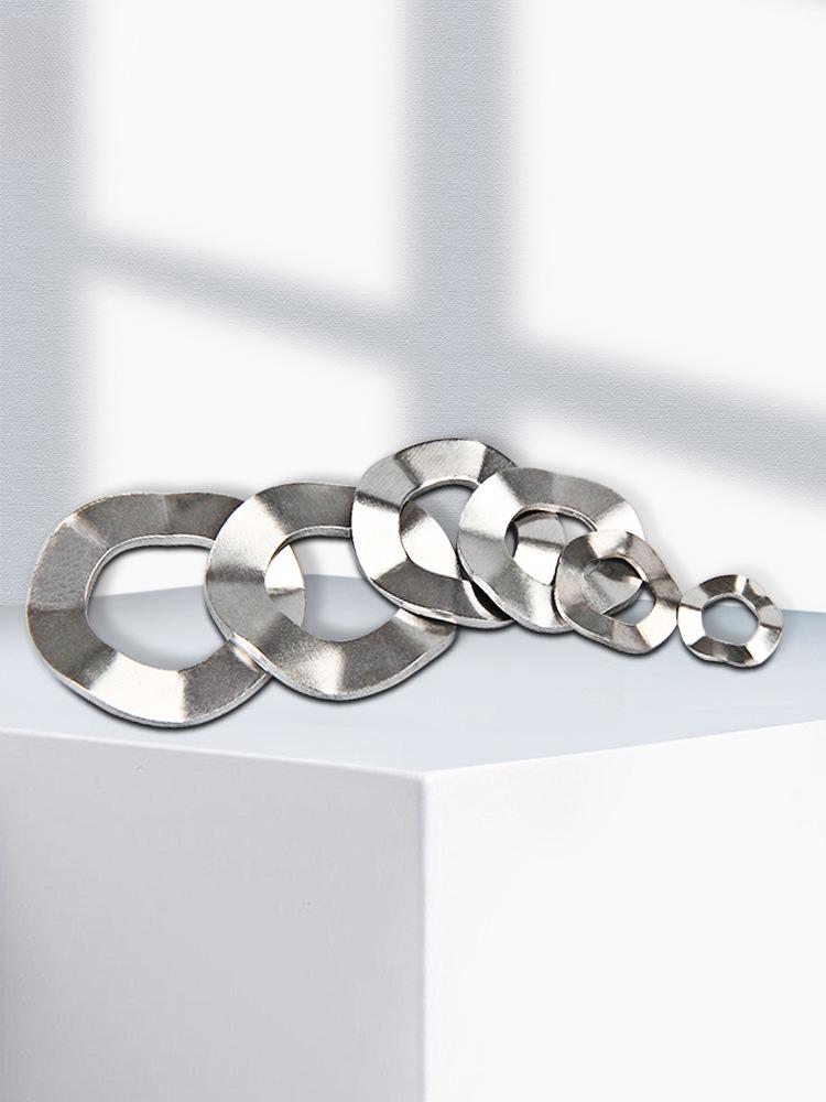 304 Stainless Steel Four-Wave Spring Washer Gasket for M3 to M16