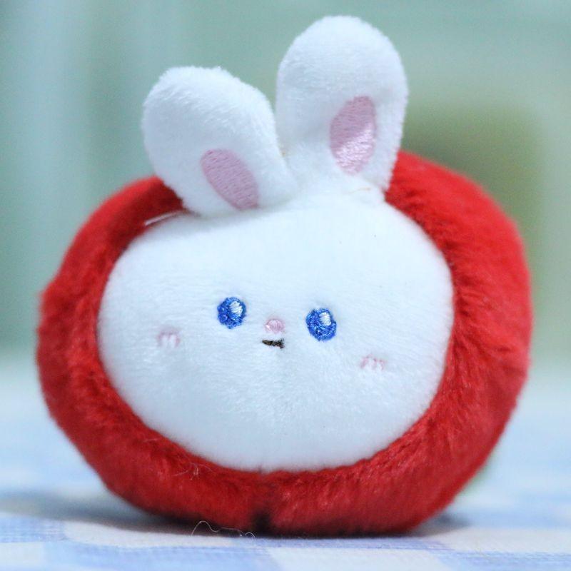 Cute Adorable Plush Fruit Animal Keychain Doll With Soft Short Plush Design Bunny