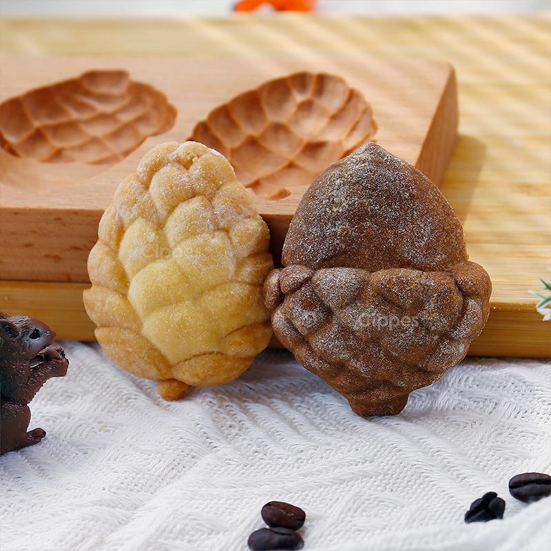 Wooden Cookie Molds for Christmas, DIY 3D Engraved Embossed Biscuit Cutter Moulds, Xmas Tree Snowflake Santa Claus Gingerbread