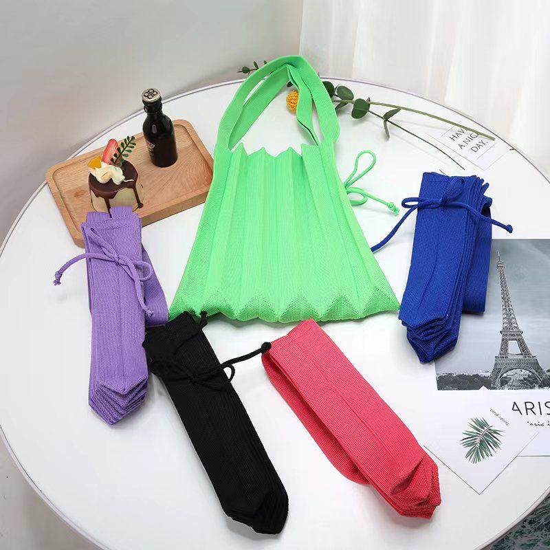 New Korean Style Pleated Knitted Shoulder Handbag for Women