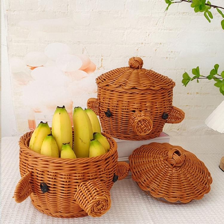 Modern Plastic Storage Bin With Woven Texture Stylish Home Decors Basket Suitable For Living Room And Office