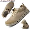 Summer Men Breathable Sneakers Hiking Shoes Men Outdoor Beach Wading Shoes Mesh Shoes Non-slip Casual Shoes With Hollow Outsole
