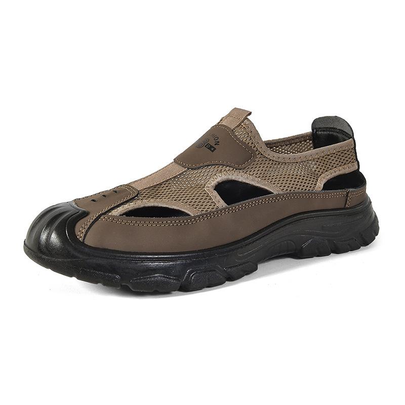 Sandals men's summer new polyurethane men's shoes hollow breathable casual shoes outdoor wading hole shoes lightweight single shoes