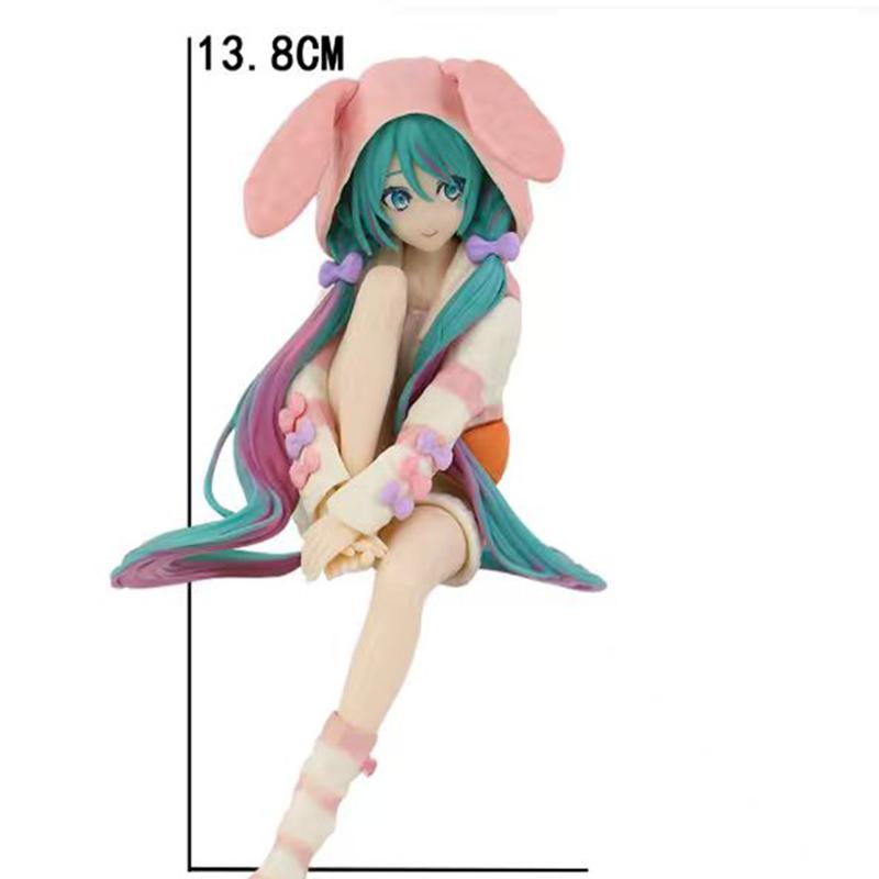 

NEW 15cm Figure HATSUNE MIKU Noodle Stopper Figure Rabbit Ear Pajamas Model Toy Doll Action Figure Collection Gift PVC