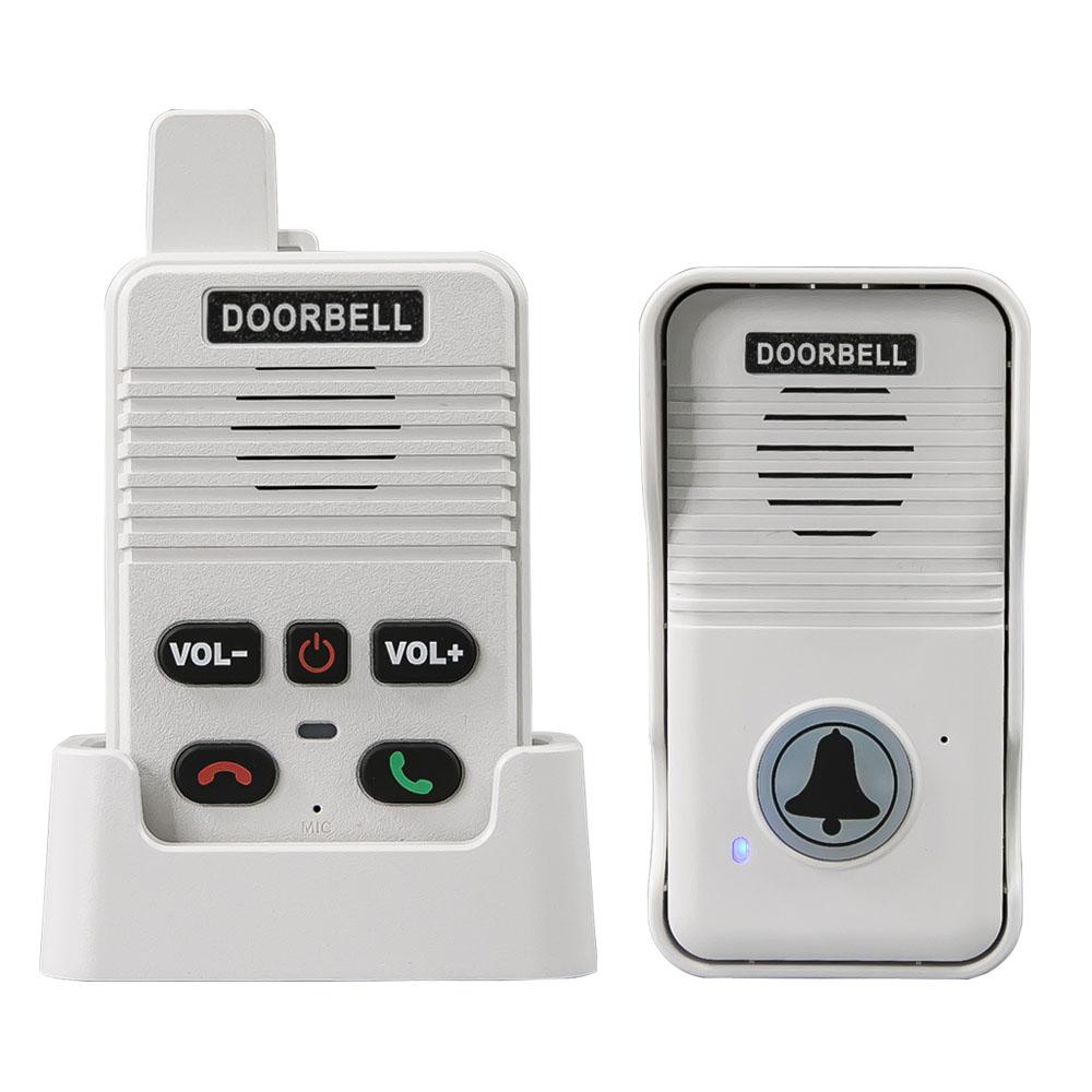 Hand-Free Waterproof 200 Meters Range Two-Way Wireless Doorbell System for Home Office Intercom Pager Calling System White Color белый