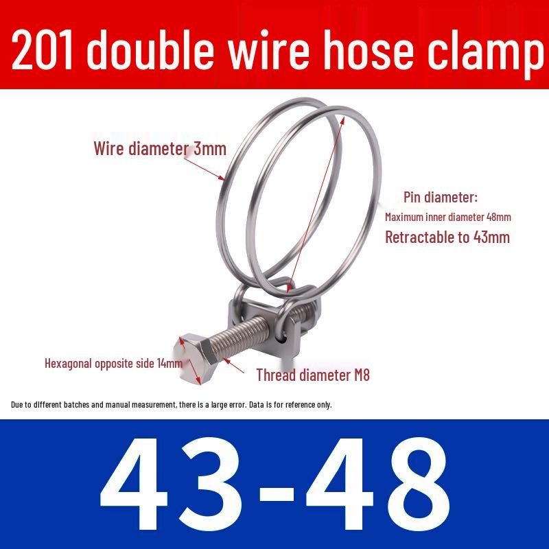 Doppeldraht-Schlauchschelle aus Edelstahl für Feuer-, Wasser-, Gasleitungen - Verdickt