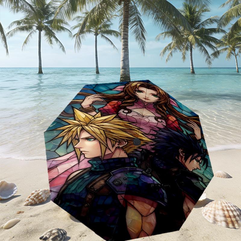 Final Fantasy Print Umbrella Automatic Opening/ Closing - Portable Foldable Design - Daily use for Travel/Outdoor - Gift for Birthday