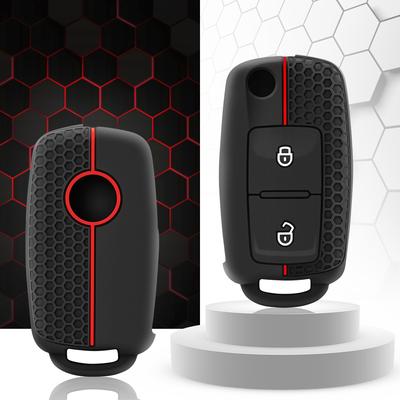 2 Przyciski Silikonowe Etui na Kluczyk Samochodowy Pokrowiec Skorupa Fob dla VW Volkswagen MK4 Bora Golf 4 5 6 Jetta Passat Polo Bora Touran Skoda Seat