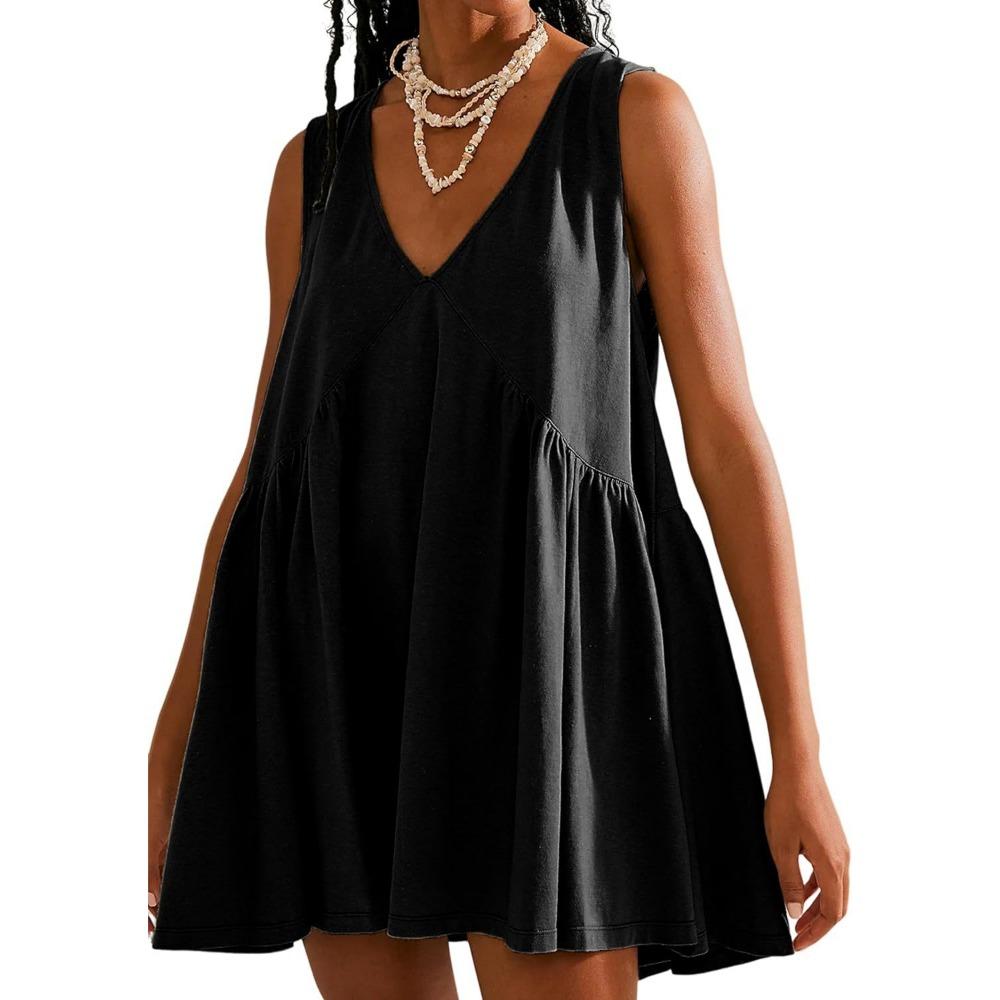 Casual Sports V-neck Loose Vest Dress