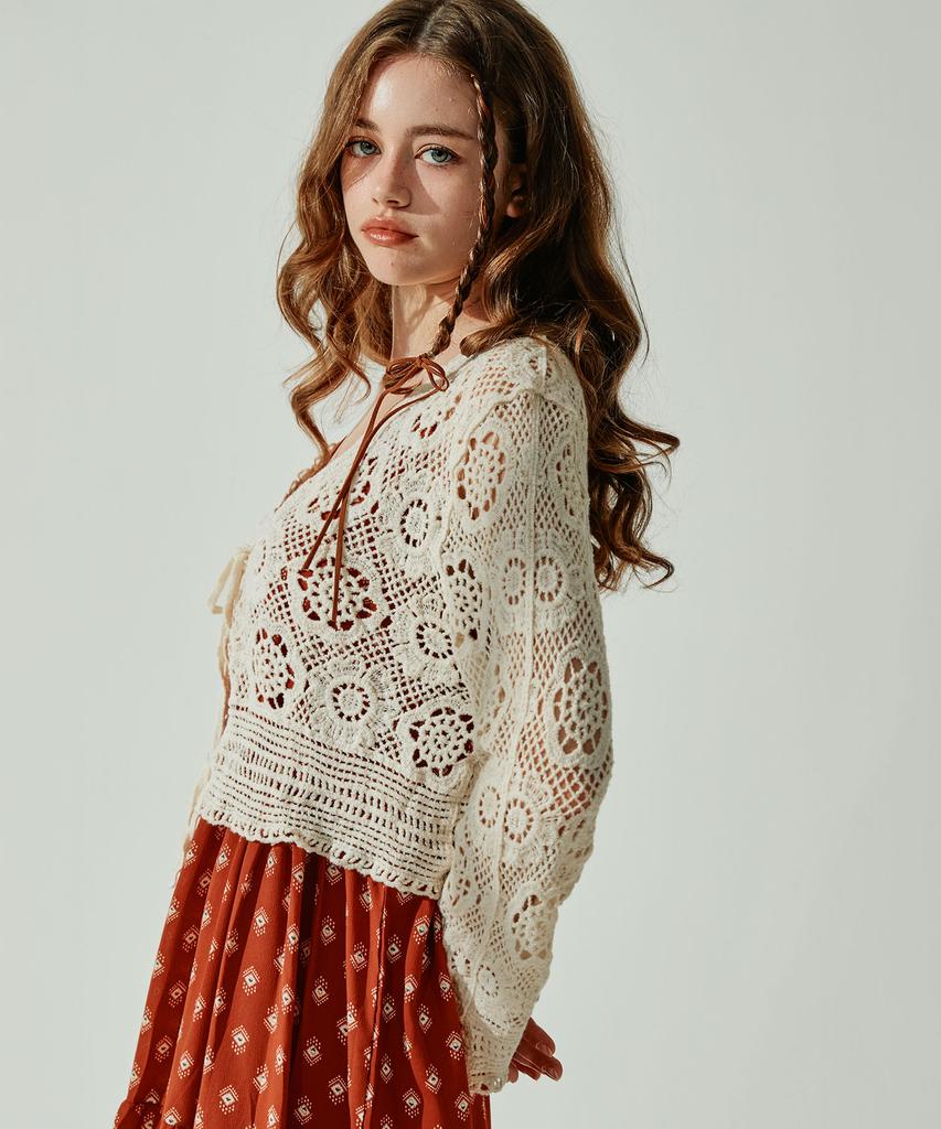 VIKINI VENDER Jamila Crochet Cover-Up Cardigan