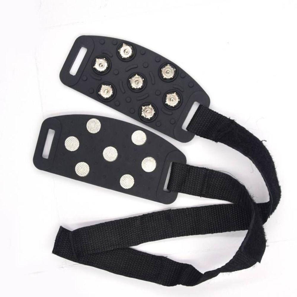 

Tpe 7 Anti-Skid Ice Gripper 7 Studs Grips Cleats Shoe Spikes 7 Tooth Ice Snow Crampons Climbing чорний