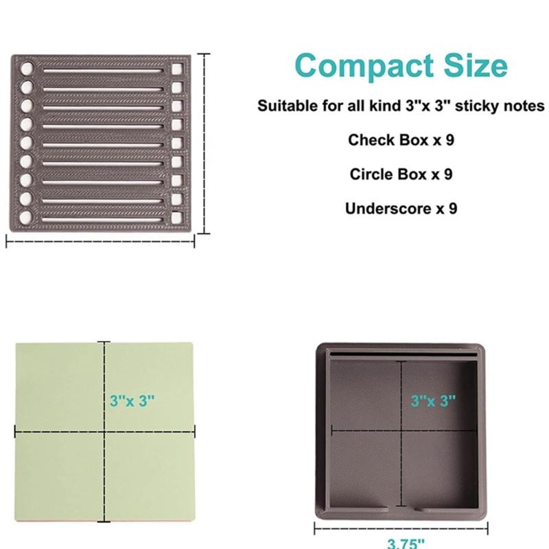Memo Pad Organizer Sticky Note Holder with Stencil Post Note Holder Desk Organizer for Dorm Room and Office