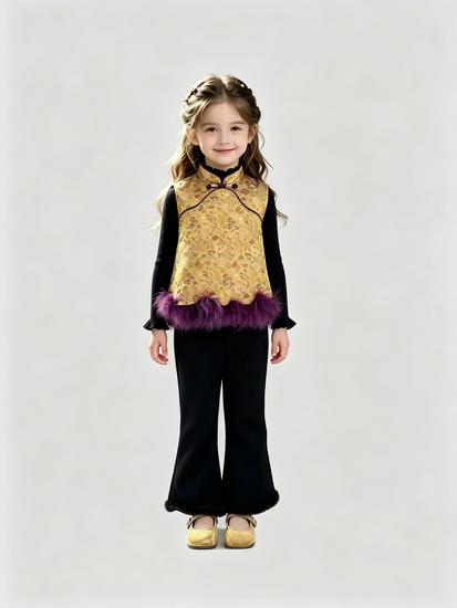 Girls' New Chinese Style Autumn Outfit