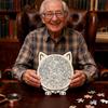 135-Piece MorandiColored Cat Shaped Wooden Cat-theme Jigsaw Puzzle Wood Challenging Jigsaw Puzzles Christmas Gifts
