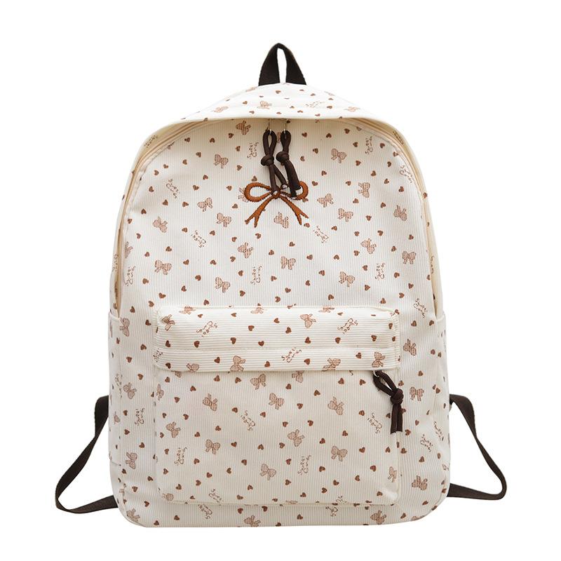 2026 New Corduroy Backpacks for Women, Large Capacity, Fashionable Student School Bag, Multifunctional Commuter Backpack