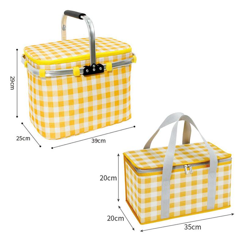 Folding Picnic Thermal Insulated Bag for Food Beer Outdoor Thickened Storage Bags Camping Handbag Water-Proof Lunch Box Basket  Practical Use