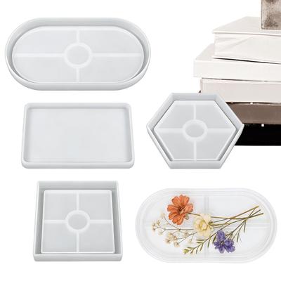 4 Pieces Casting Coaster Molds Silicone Mold Casting Mold Reusable Coaster Making Kit Gypsum Casting Mold For Offices Home