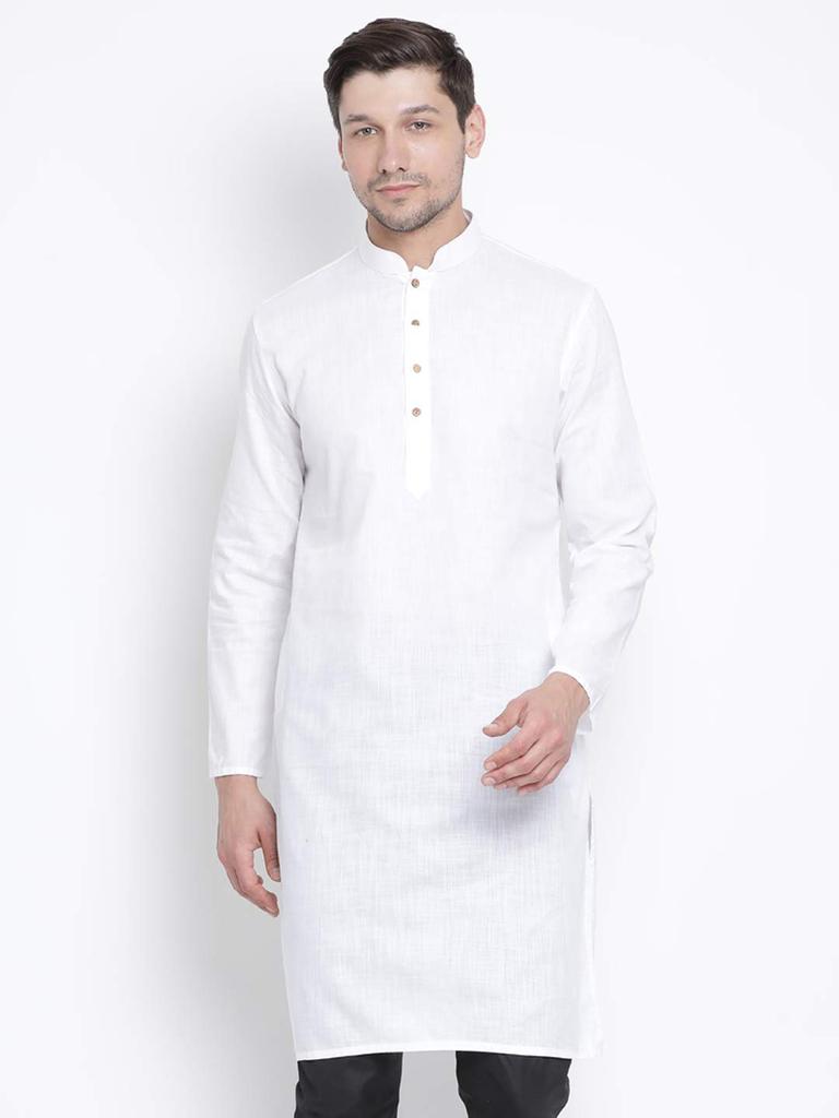VASTRAMAY Men' Cotton Linen Blend Kurta Description Vastramay brings to you these stylish kurta