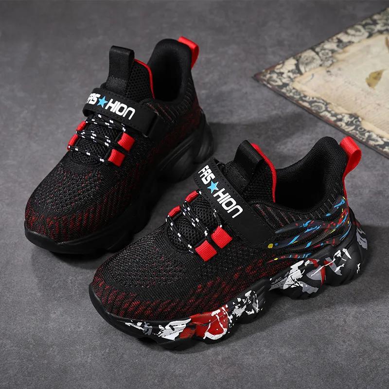 

Осенняя детская модная спортивная обувь, высококачественные кроссовки для отдыха на открытом воздухе для мальчиков и девочек, кроссовки из искусственной кожи для отдыха, детские повседневные кроссовки 31 красный